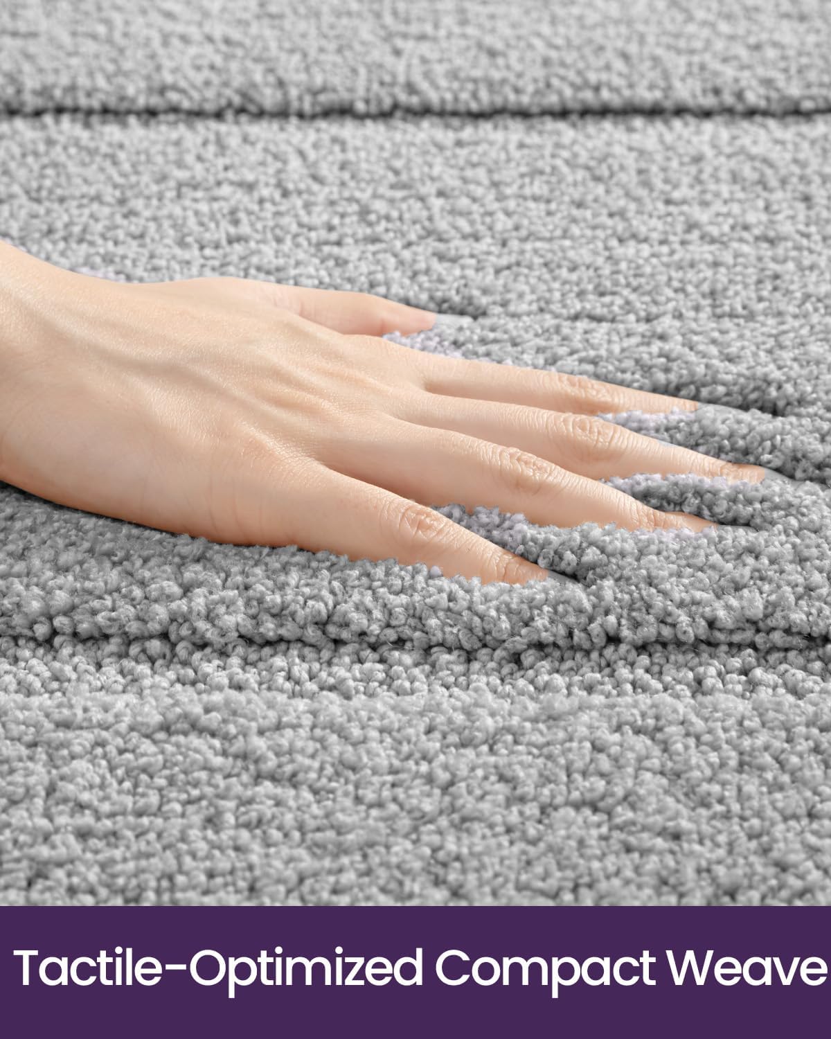 DEXI Bathroom Rugs 43x24, Washable Non Slip Bath Mat for Shower Floor, Absorbent Quick Dry Bathmat with Rubber Backing, Ultra Soft Plush Carpet for Tub, Light Grey