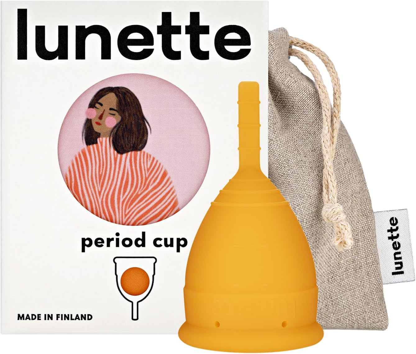 Lunette Menstrual Cup – Best Reusable Period Cup – Wear for 12 Hours and Reuse up to 10 Years, Orange Size 1 for Light to Moderate Flow