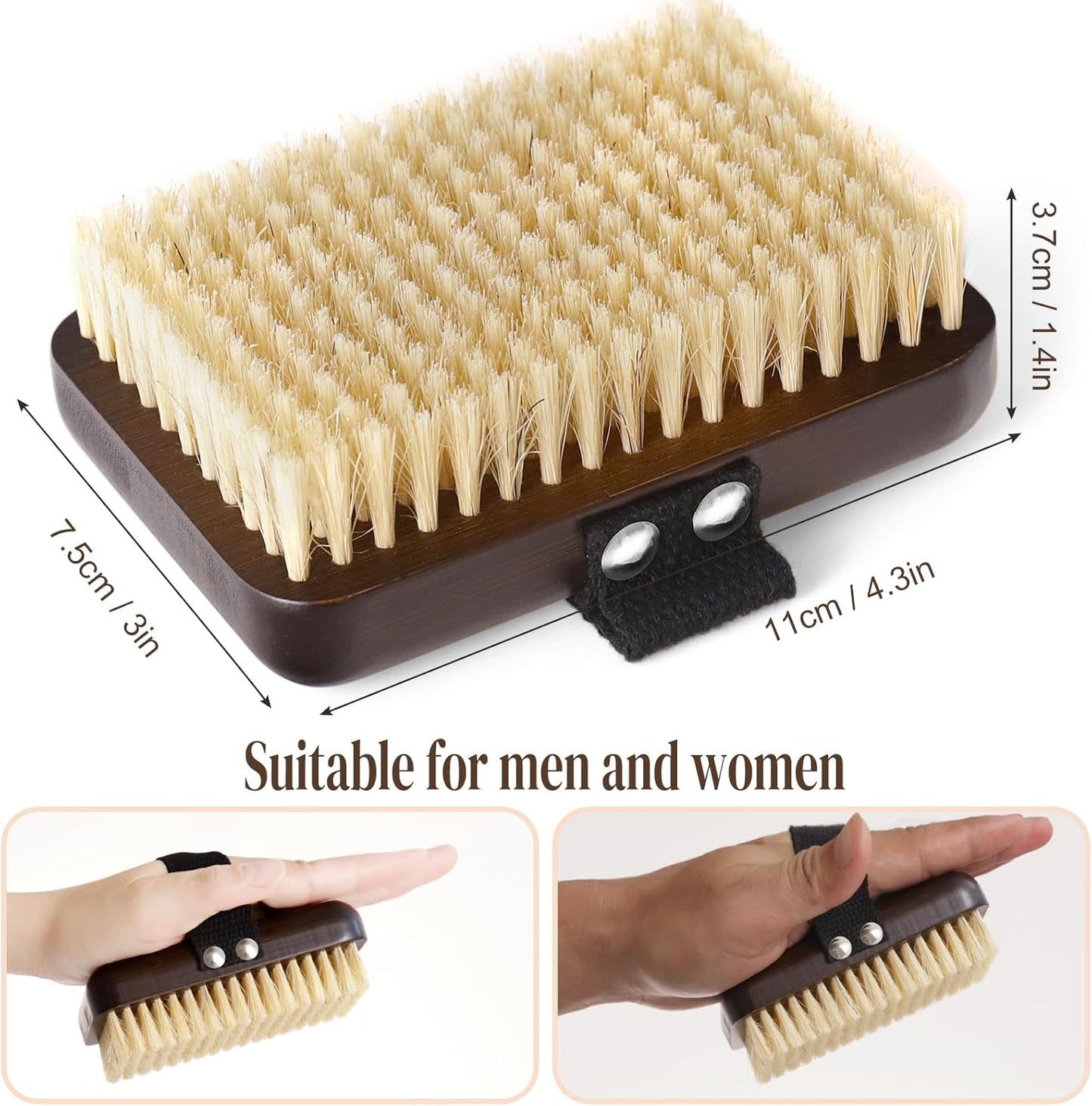 Dry Brushing Body Brush, Azymi Shower Brush for Body Natural Thick Bristles Exfoliates Dead Skin, Detoxifies, Improves Blood Circulation- Spa-Grade Dual Use Dry& Wet Brush 1-Pack