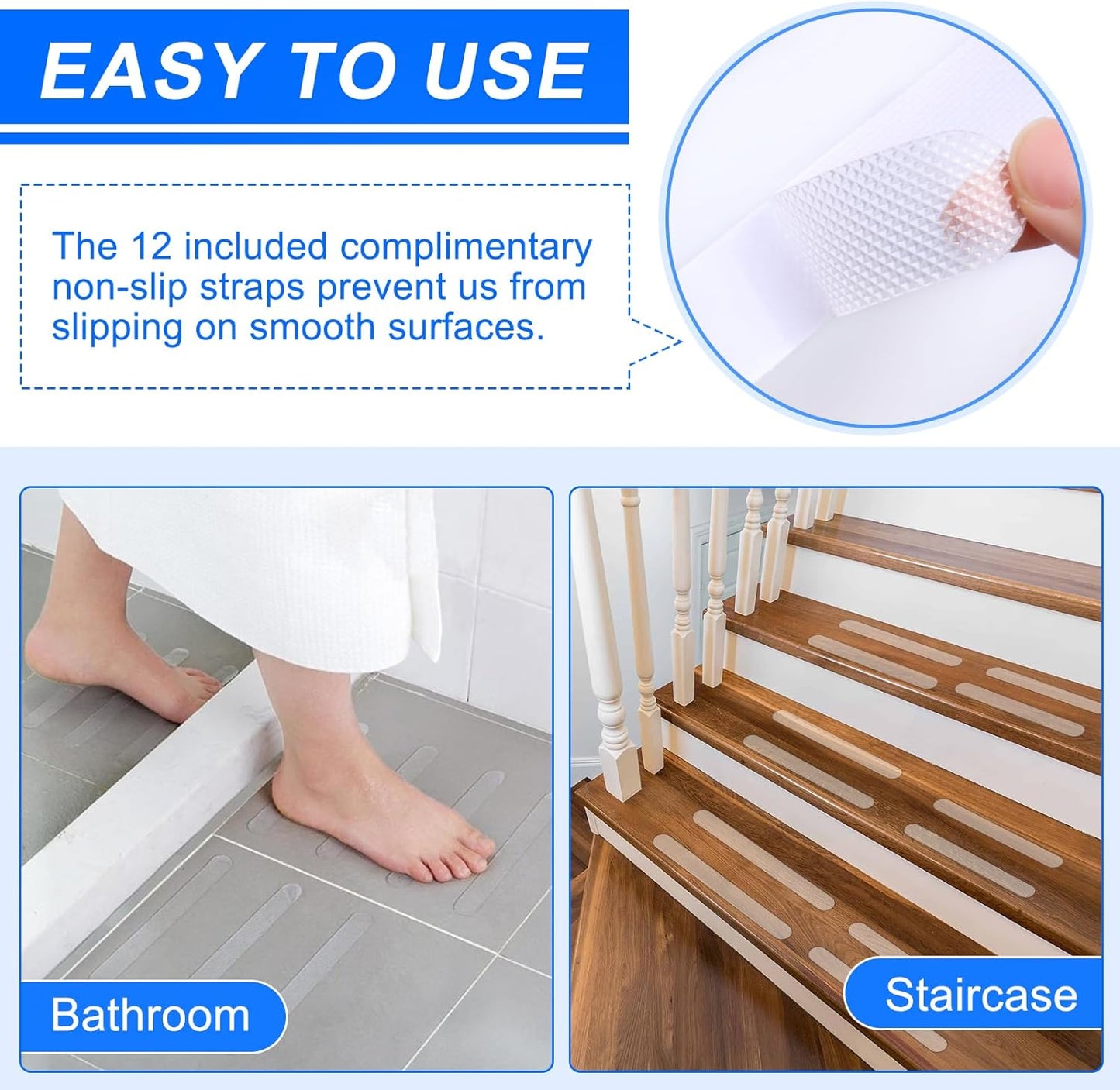 2 Pack 24 Inch Grab Bars for Bathtubs and Showers, Anti Slip Handicap Grab Bars for Shower, Safety Bath & Toilet Rail for Elderly Senior, Shower Handle Disability Assist Bathroom Handrail
