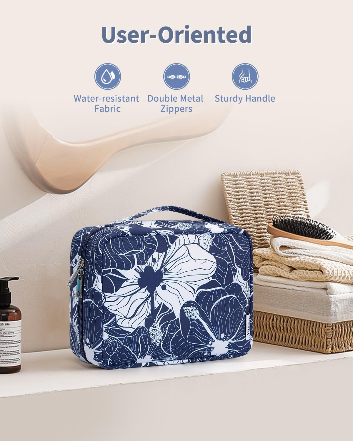 Narwey Small Hanging Travel Toiletry Bag for Women, Travel Bag for Toiletries, Makeup Bag Organizer Cosmetic Bags Make Up Bags for Girls
