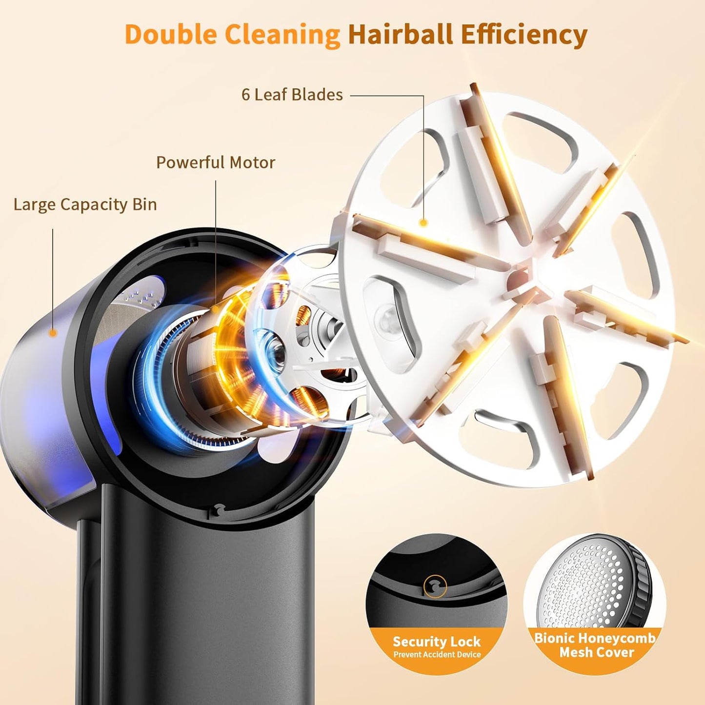 coldSky Electric Fabric Shaver & Lint Remover, Rechargeable Portable 3-Speed LED Digital Display Sweater Defuzzer for Clothes, Sofa, Bedding - Removes Lint, Hairball, Fuzz - Black