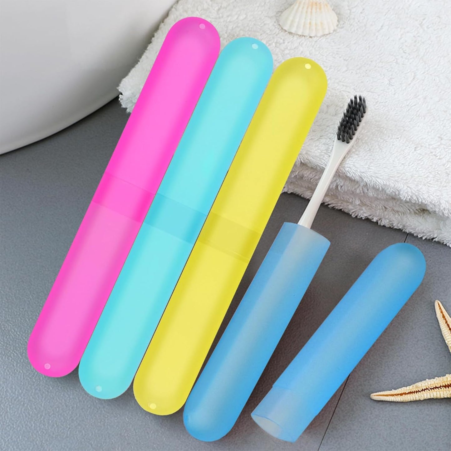 Plastic Toothbrush Case Mix Colors Portable Dust-proof Toothbrush Cases Toothbrushes Holder for Daily and Travel Use (24)