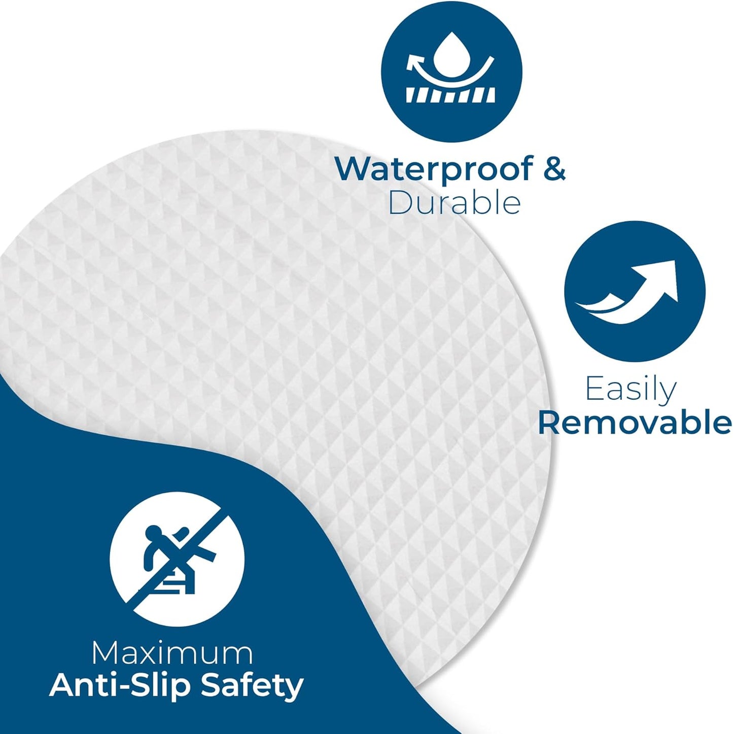 Anti Slip Shower Stickers 24 PCS, Invisible Non-Slip Shower Strips for Adults, Premium Adhesive Bath Tub Stickers (Clear)