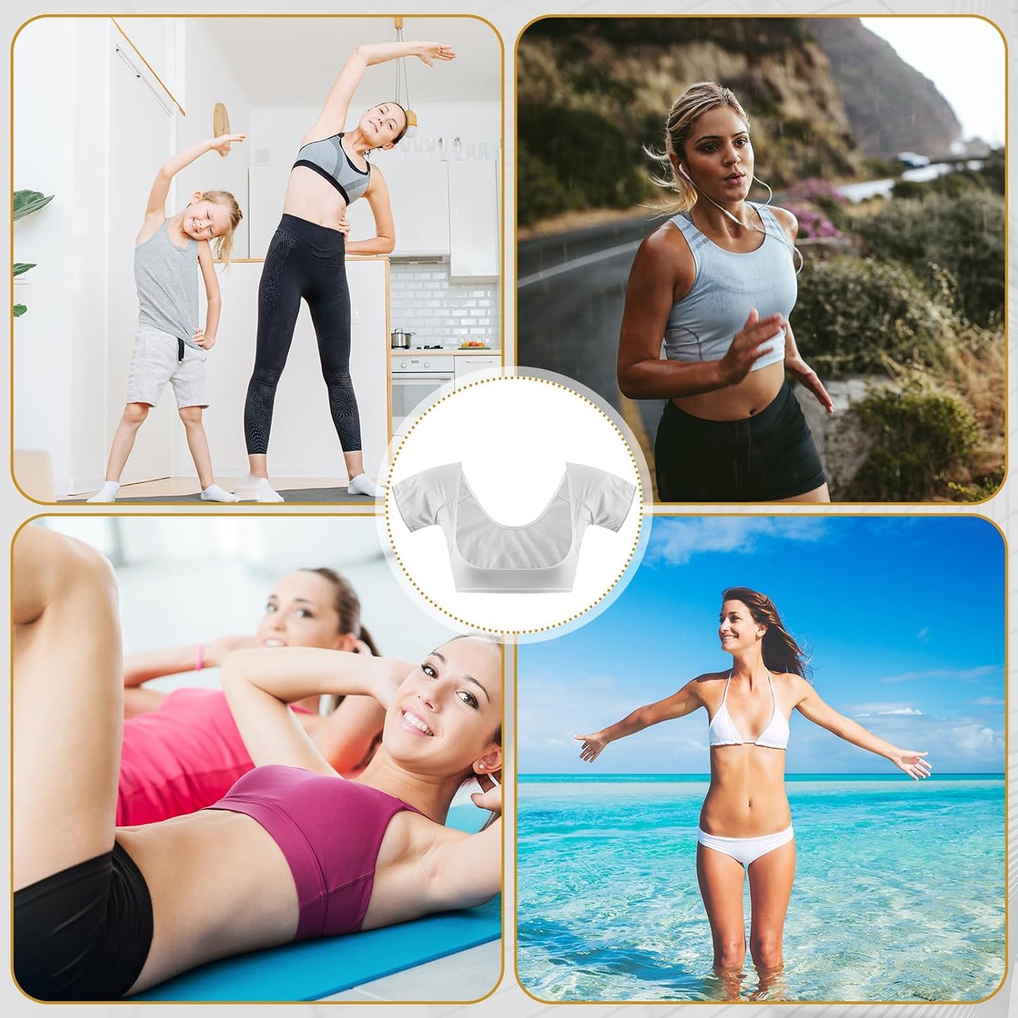 Zhanmai 3 Pcs Underarm Sweat Vest Armpit Sweat Proof Pads for Under Armpits Underarm Proof Pads for Women