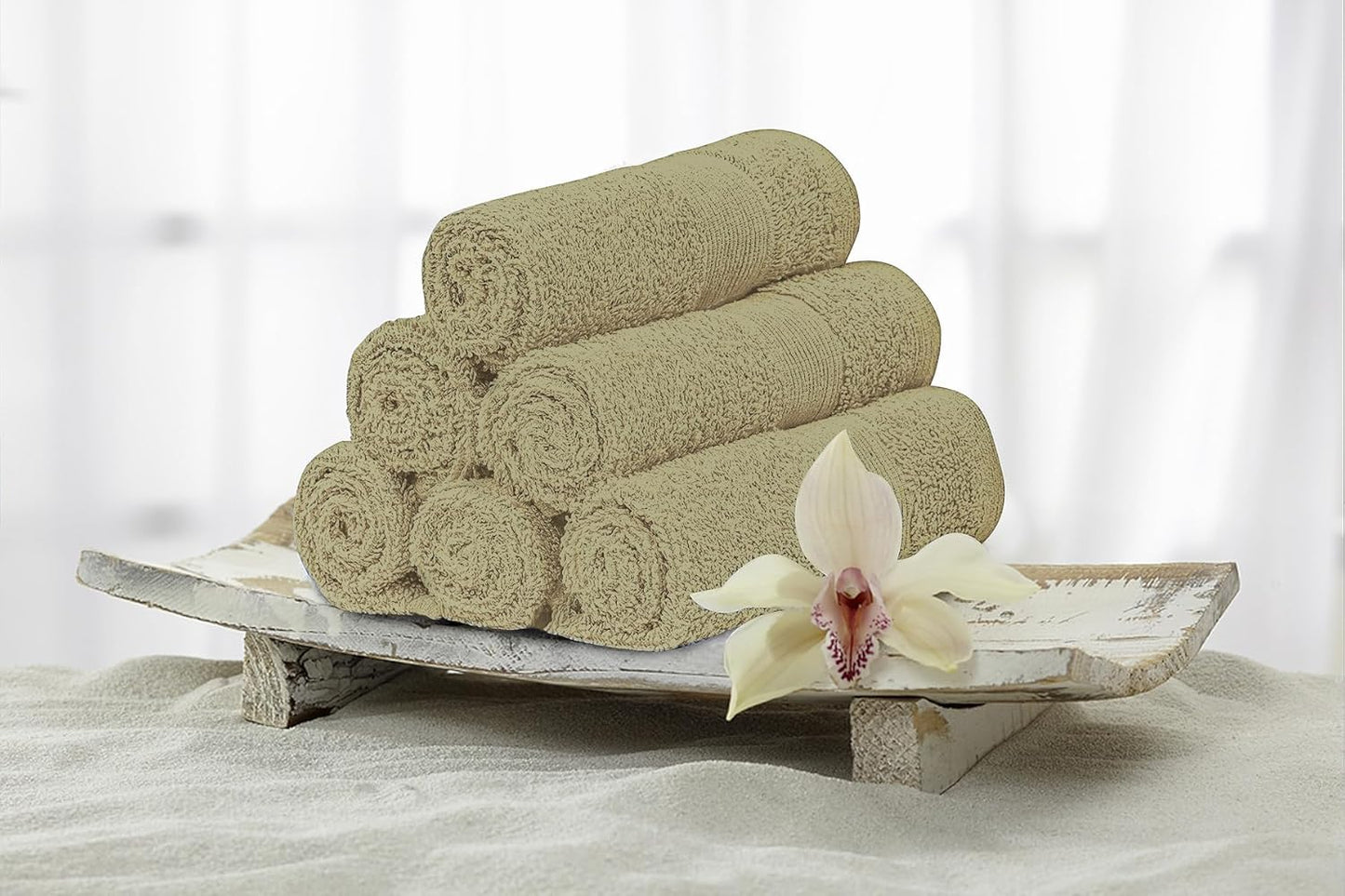 Premium Wash Cloths Pack of 12 (13" x 13") 100% Ring Spun Cotton | Luxury Washcloths | Ultra Soft Face Towels | Highly Absorbent Wash Cloths for face (Sage Green)