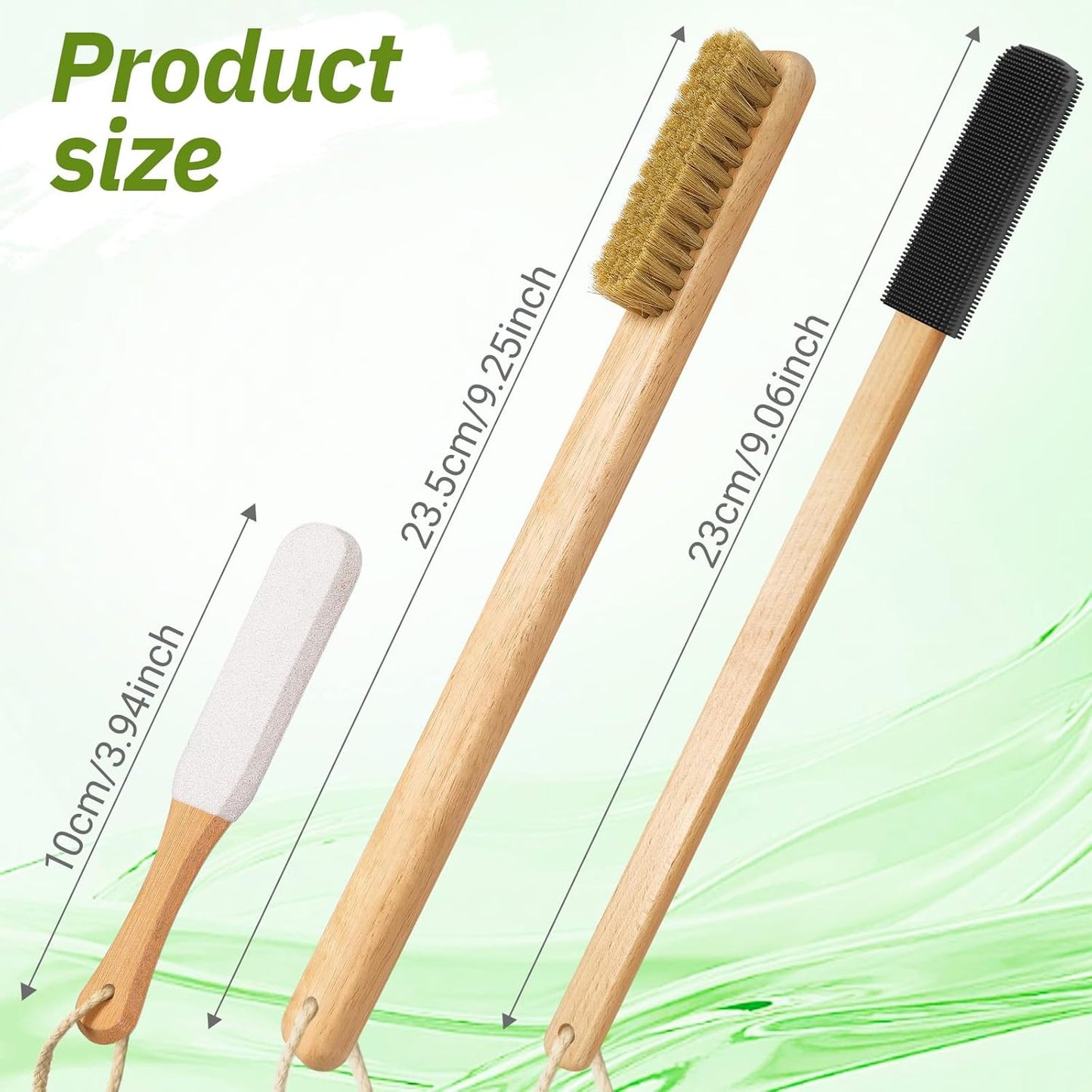 Long Handle Toe Gap Cleaning Brush+Body Shower Brush+Foot Grinder, Silicone Foot Scrubber for Shower, Feet Cleaner Scrub Foot Care for Seniors,Elderly, Men and Women,Black