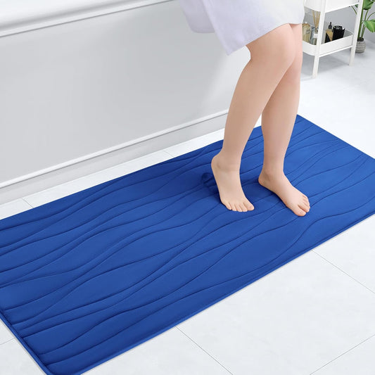 Buganda Memory Foam Bathroom Rug Mat 59x20, Extra Soft and Absorbent Bath Mats, Non-Slip and Machine Washable Bath Rugs for Bathroom Floor,Tub and Shower, Royal Blue