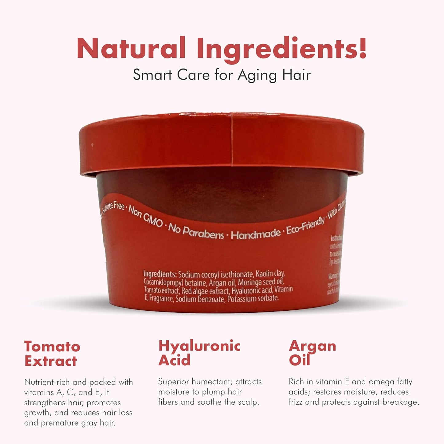 Tree Bottle Hyaluronic Acid Shampoo Bar With Tomato & Red Algae Extract – For stronger, restored, and age-defying hair – For Women & Men – Natural & Free of Parabens & Sulfates – Made in USA – 4.5oz