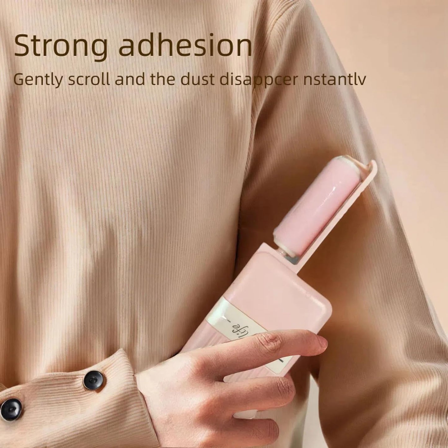 Mini Lint Roller Reusable Travel Lint Rollers for Clothes Portable Lint Remover for Pet Hair Purse Dust Fuzz Washable Sticky Small Size Compact 1.9''×1''×2.9''(Pink)