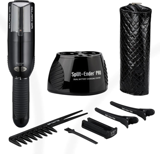 Split Ender PRO - Professional Hair Trimmer with Charging Station, Automatic Split End Remover for Frizzy, Dry, Damaged, Colored, Broken, Curly, Straight or Bleached Hair Types, Hair Styling Tool