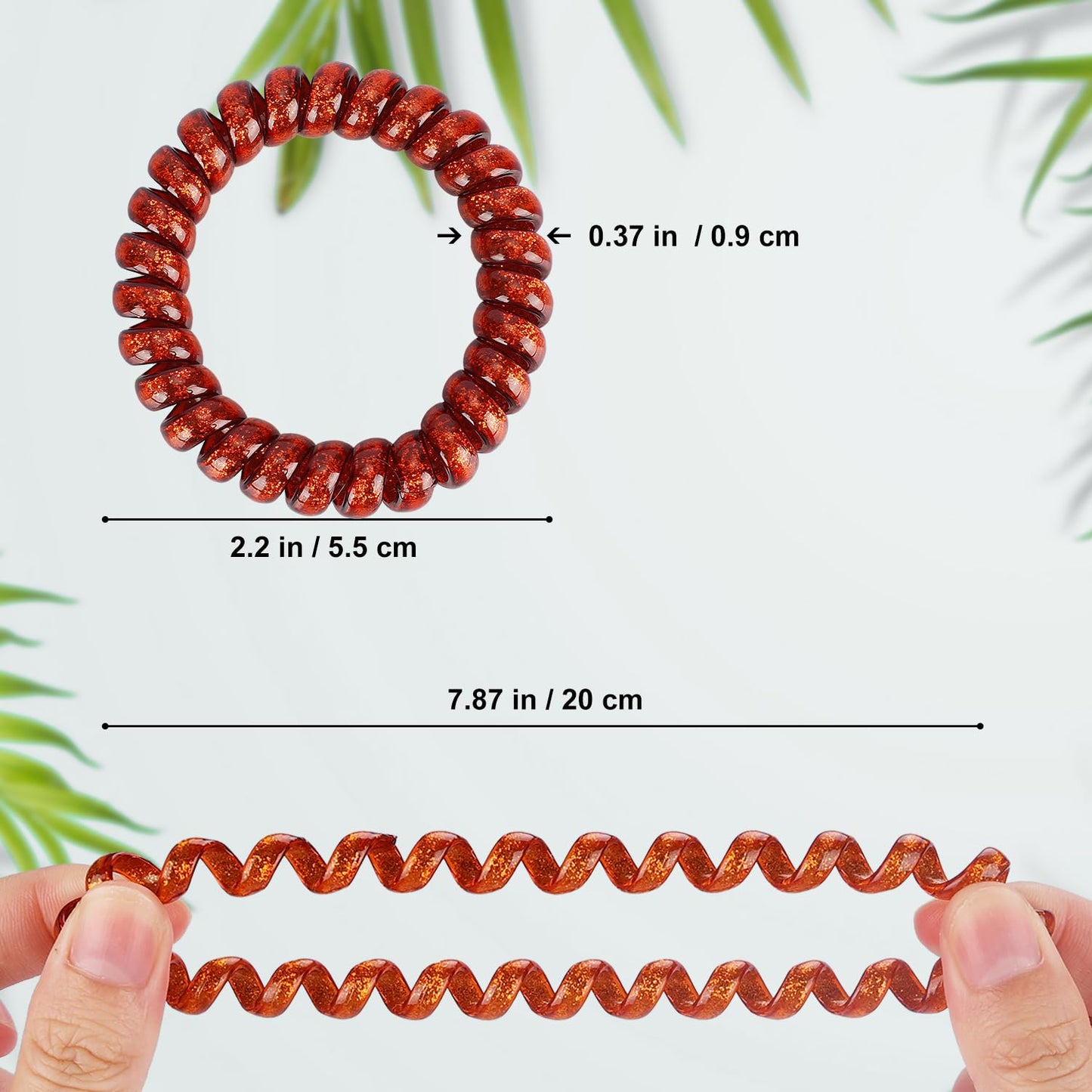 JessLab Spiral Hair Ties for Women, 10-Pack Traceless No-Damage Ponytail Holders, Coils Hair Bands for Girls, Assorted Colors