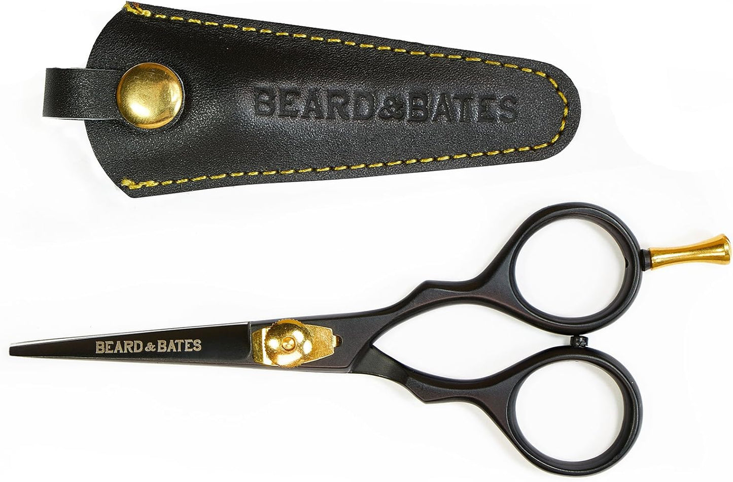 BEARD & BATES 1878 Black Label Shears | Premium Grooming Scissors with Holster for Beards and Mustaches