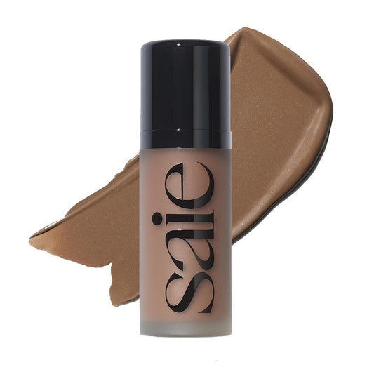 Saie Dew Bronze - Hydrating Liquid Bronzer Stick For a Sun Kissed Glow - Liquid Contour Stick Infused with Nourishing Skin Care Ingredients - Sculpted Face Makeup Essential - Salt (0.4 oz)
