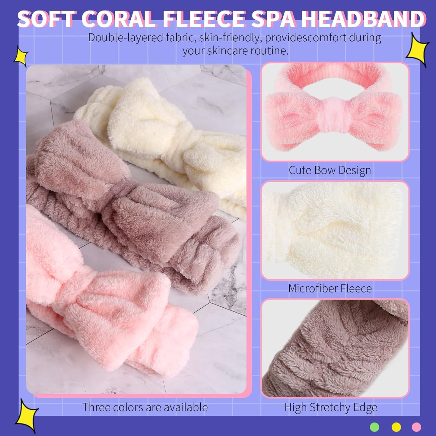 WSYUB Spa Headbands, Makeup Headbands,Bow Headband for Washing Face skincare headbands for women, Hair Bands