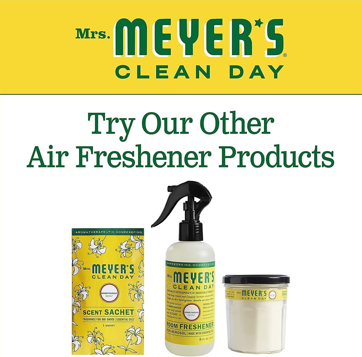 MRS. MEYER'S CLEAN DAY Room Freshener - Honeysuckle, 8 Fl Oz. (Pack of 12)