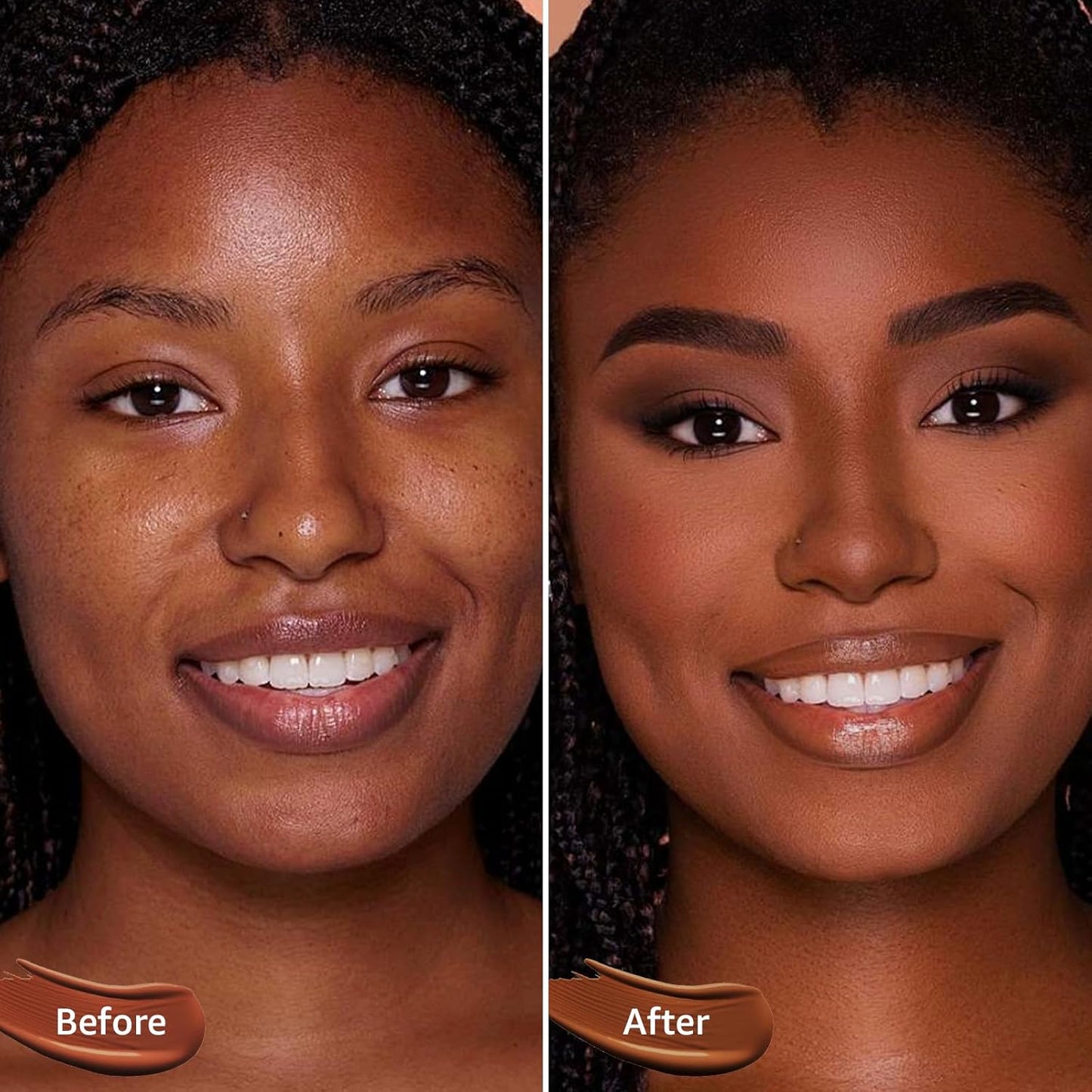 Mushroom Head Air Cushion CC Cream - BB Cream Face Makeup Foundation for Mature Skin Moisturizing Concealer Brighten Long-Lasting, Even Skin Tone for All Skin Types (Deep)