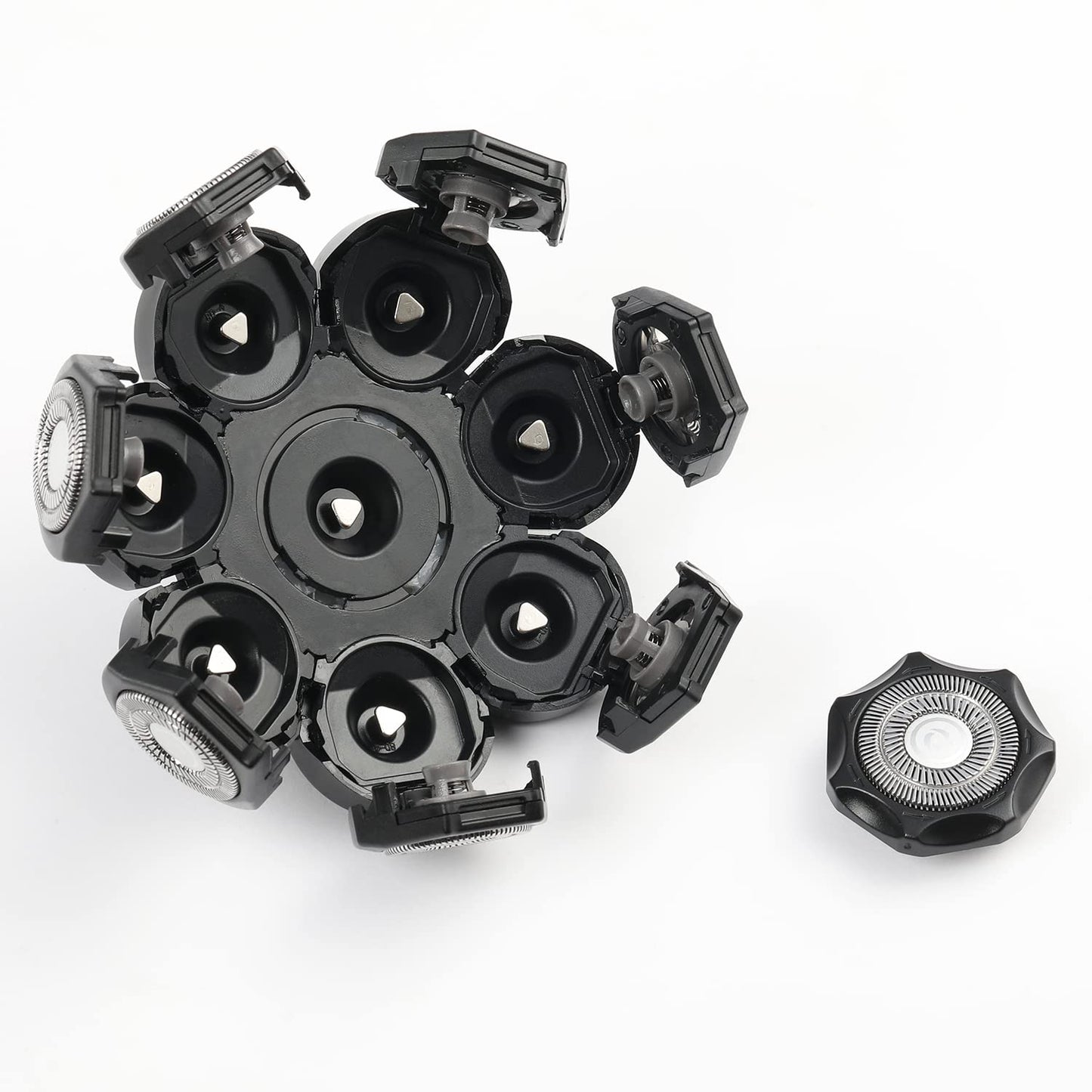 Electric Shaver Replacement Head 8 Heads for Bald Men Wet and Dry Compatible Waterproof 8D Upgrade Replacement Blades