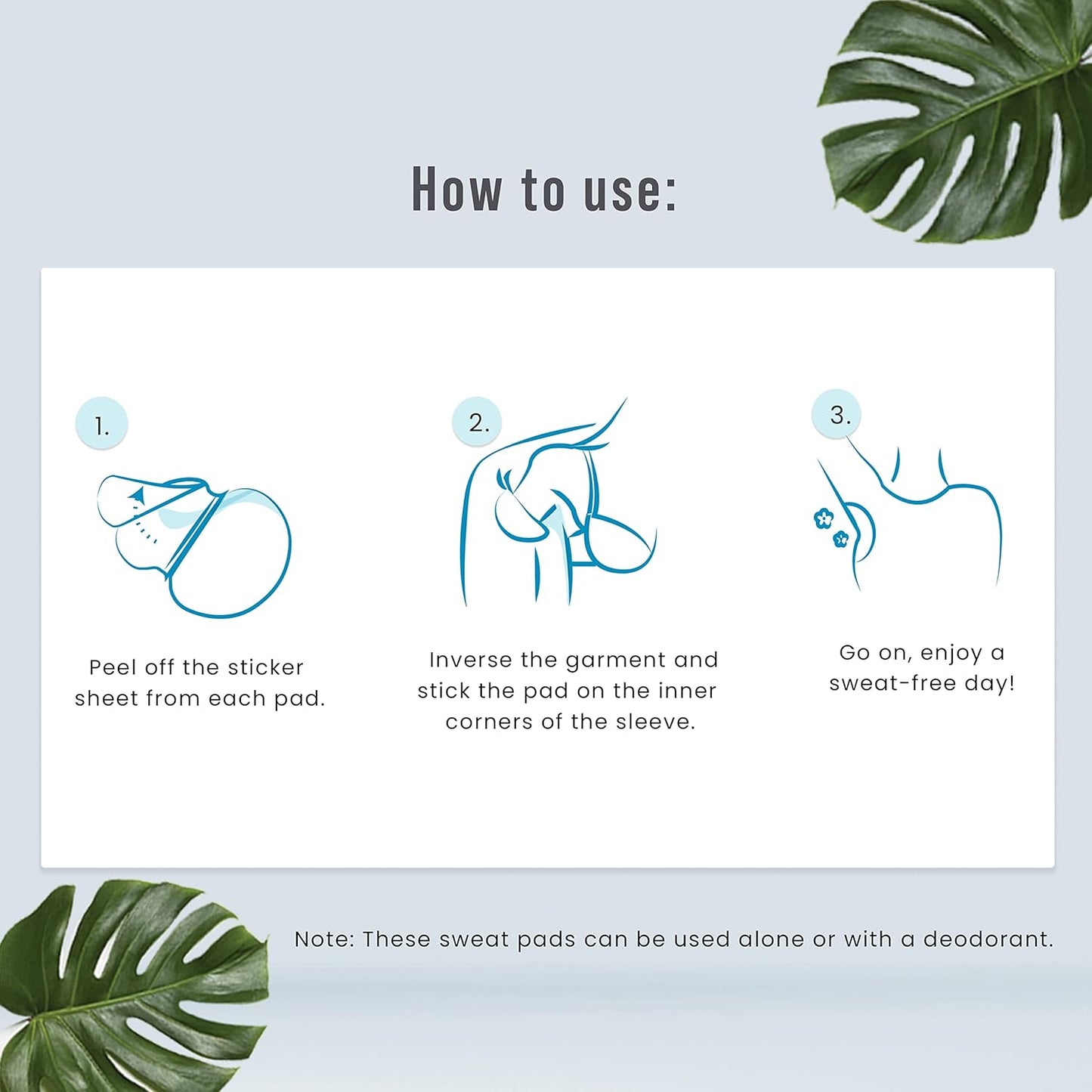 Sirona Disposable Underarm Sweat Pads for Men and Women - 24 Pads (Pack of 2) | Peel-Off | Stain Proof | Anti Perspiration