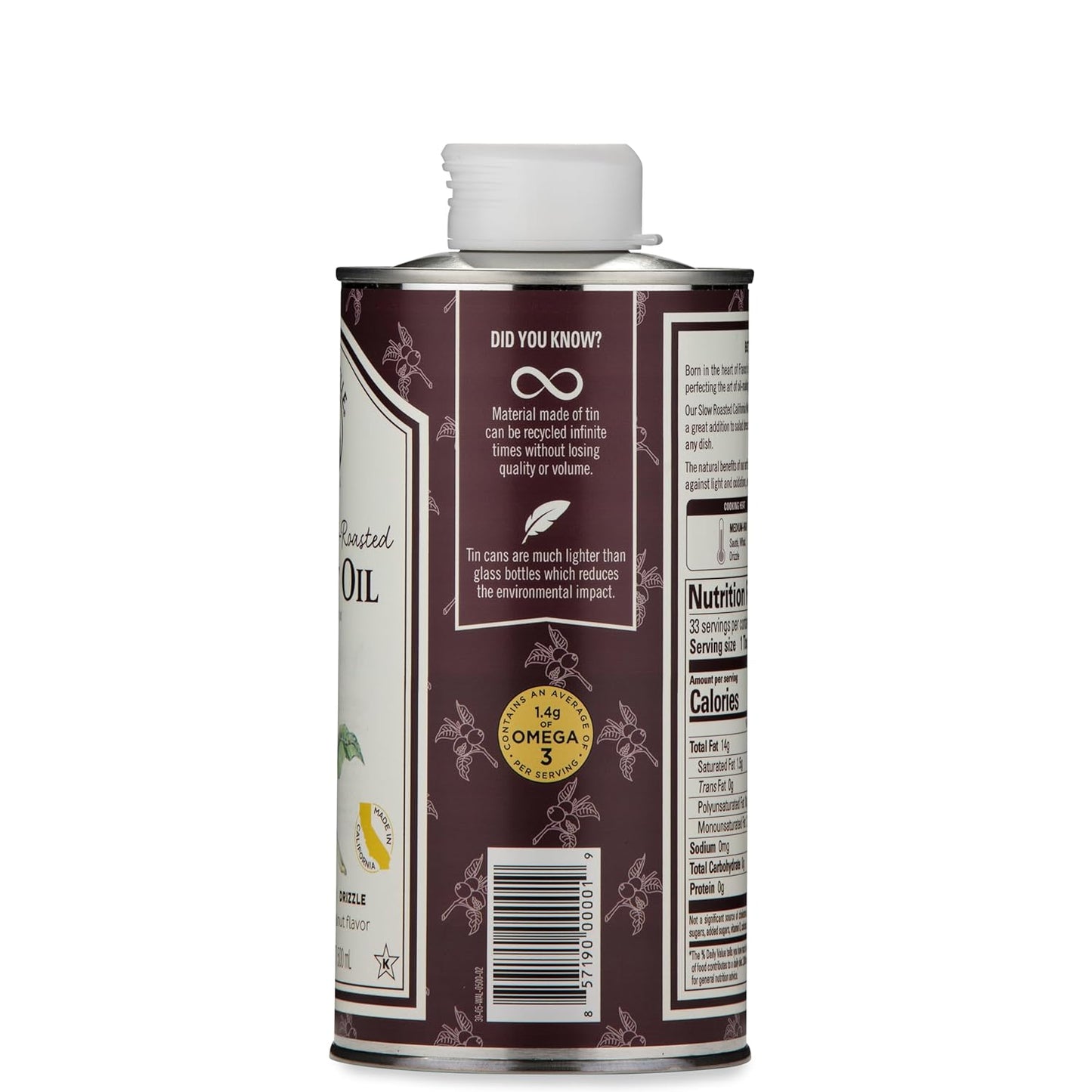 La Tourangelle, Roasted Walnut Oil, Plant-Based Source of Omega-3 Fatty Acid, Cooking, Baking, & Beauty, 16.9 Fl Oz