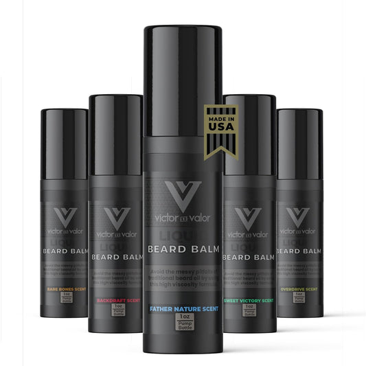 Liquid Beard Balm - Nine Moisturizing Oils Including Shea Butter & Vitamin E - High Viscosity Formula Helps Condition and Style - Men's Grooming (1 Ounce, Father Nature)