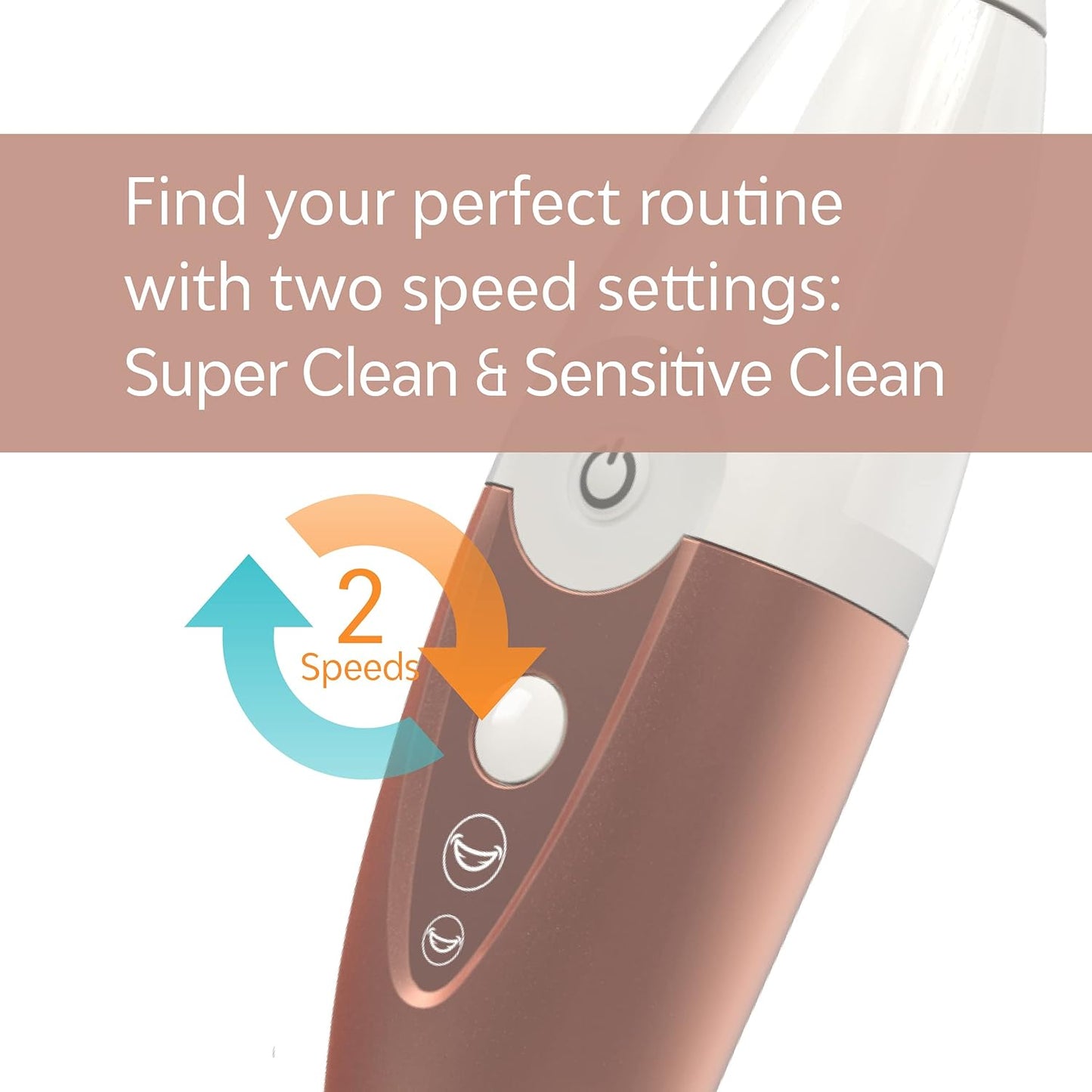 Tao Clean UV Sanitizing Sonic Toothbrush and Cleaning Station, Electric Toothbrush, Dual Speed Setting, Rose Gold