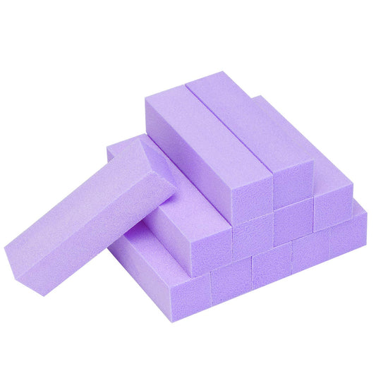 12 Pack Nail Buffer Block 4 Sided Professional Nail File Sanding Block Buffing Blocks for Natural and Acrylic Nails (Purple)