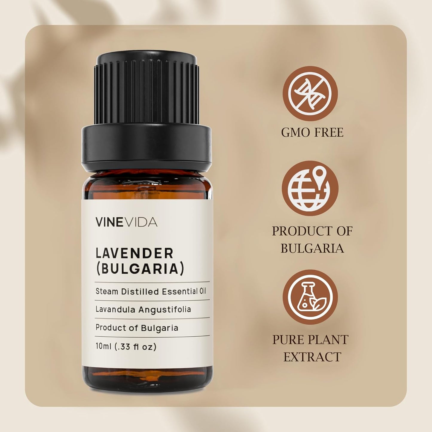 VINEVIDA Lavender Essential Oil - Undiluted, 10 mL - DIY Candle Scents, Safe for Skin