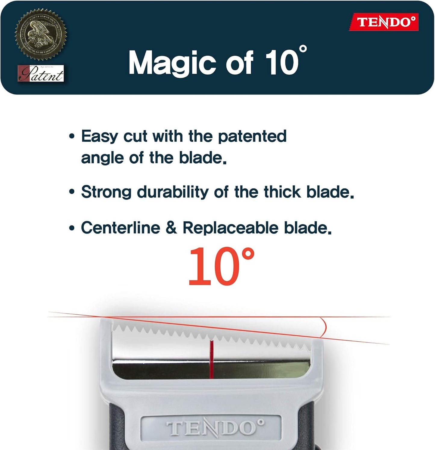 Packing Tape Dispenser: TENDO° Home & Office Line – Great for Box Sealing, Packaging, Shipping & Moving with Patented 10° Sloped Chromium Blades, 1.77’’ ~ 2’’ X 109 yd. - SY-123_Navy