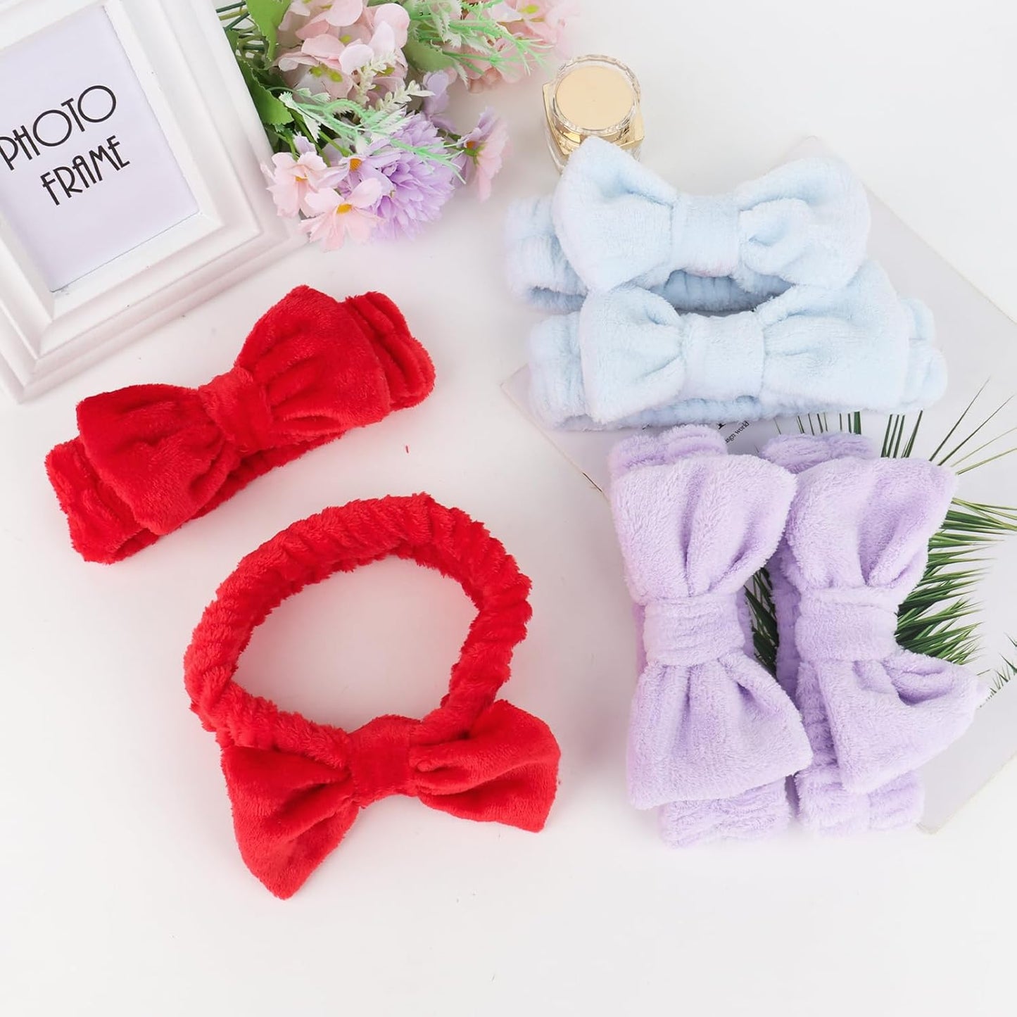 Casoty 6 Pcs Spa Headband, Hair Band for Washing Face, Cheetah Makeup Headband, Skincare Headbands, Soft Fleece Hairband for Face Washing Yoga