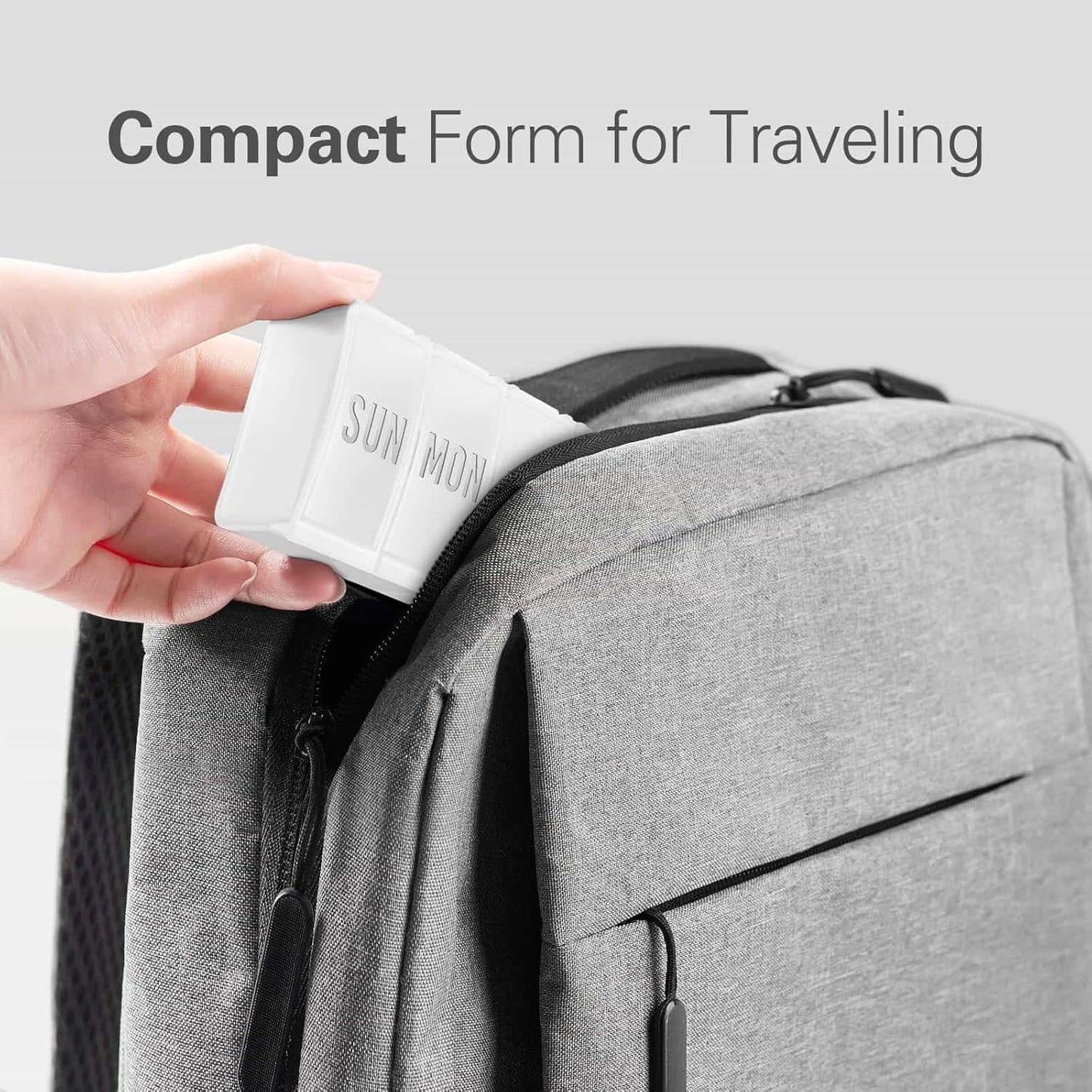 Barhon Pill Organizer Large, Weekly Medicine Pill Organizers, 7 Day Pills Box Case Travel for Big Vitamin Supplements Fish Oil, White