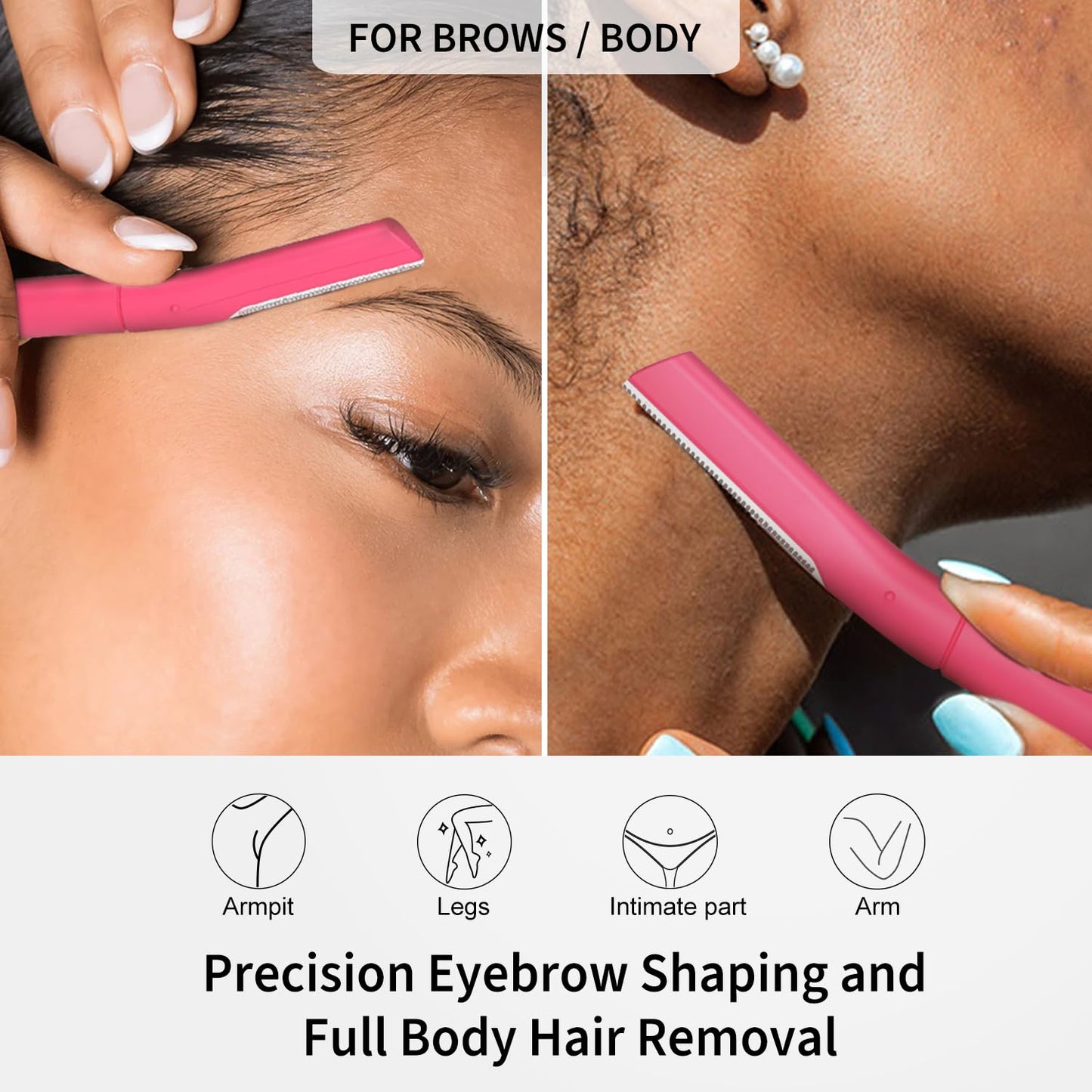 Face Razors for Women, Dermaplane Razor for Women Face, Eyebrow Razor, Dermaplaning Tool, Gentle Skin Exfoliation Microblades for Sensitive Skin, Peach Fuzz Remover