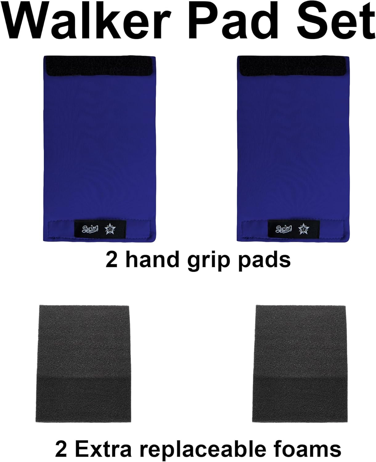 Spring Seaon Universal Walker Handle Padded -Hand Grip (2 Pack) Covers Non-Slip Cushion Padding for Folding Rolling Walker,Rollator Handle-Crutch Handle Pad Grips- Mobility Aid