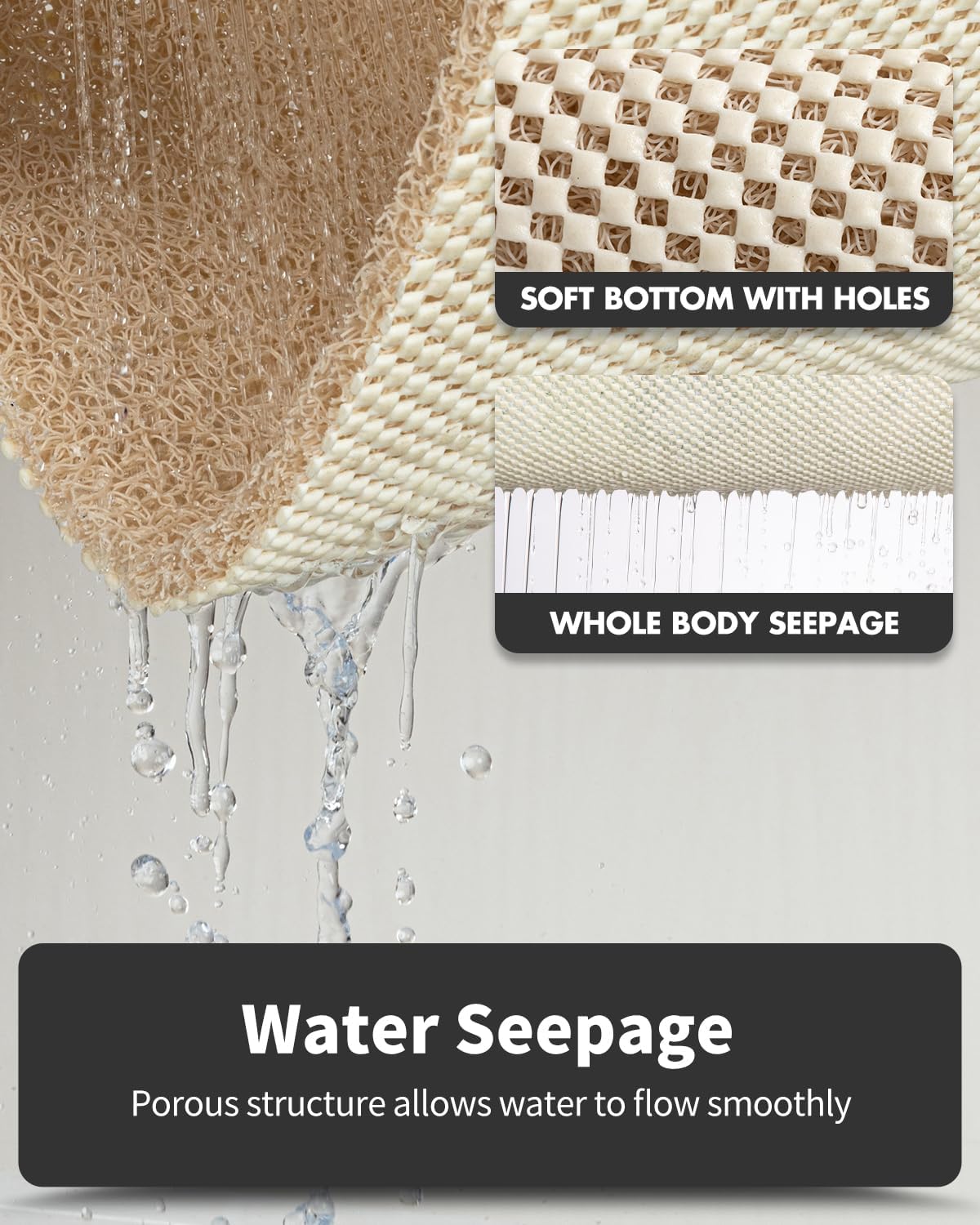 Non-Slip Bathtub Mat, 24x35 Inch, Shower Mats for Bath Tub, PVC Loofah Bathroom Mats for Wet Areas, Quick Drying