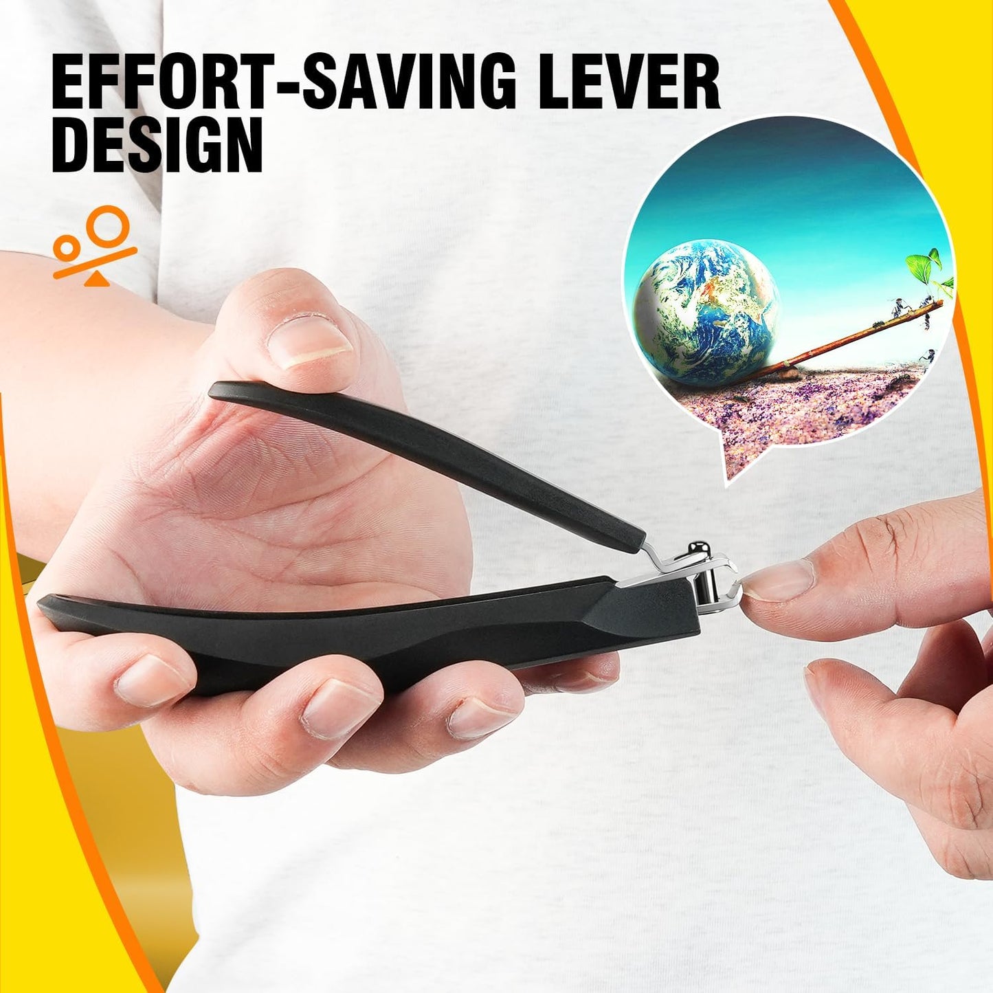 Nail Clippers for Men with Catcher, Anti Splash Self-Collecting Finger Nail Clippers Adult with Ergonomics Long Handle, Heavy Duty Large Toenail Clippers for Thick Nails for Seniors Nail Cutter