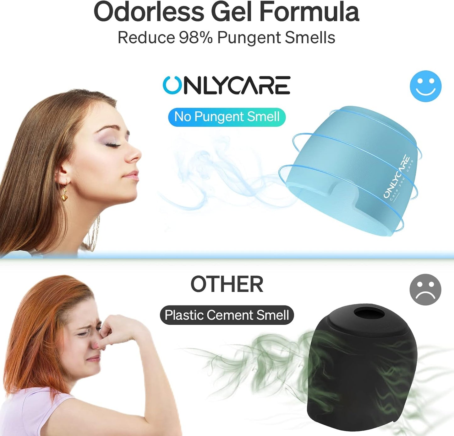 ONLYCARE Migraine Relief Cap, Upgraded Odorless Migraine Ice Head Wrap, Headache Relief Hat for Migraine, Blue