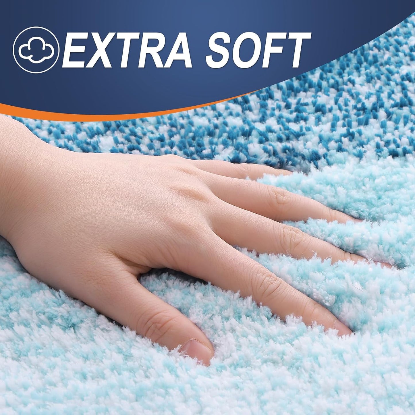 OLANLY Bathroom Runner Rugs 47x24, Extra Soft Absorbent Microfiber Bath Rugs, Rubber Backing, Quick Dry, Washable Bath Mats for Bathroom Floor, Tub and Shower, Home Decor Accessories, Peacock Blue