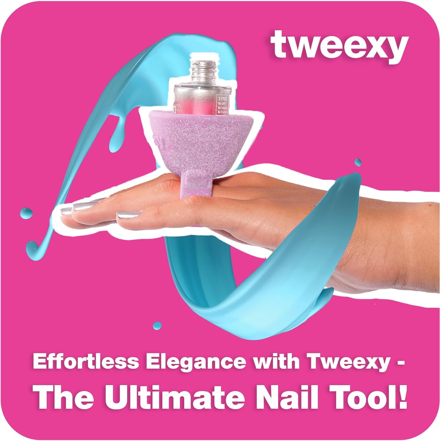 tweexy Wearable Nail Polish Holder Ring - Ideal Gift for Teenage Girls - Nail Polish Holder Stand for Manicure & Pedicure, Fingernail Painting - Nail Polish Accessories (Opal Sparkle)