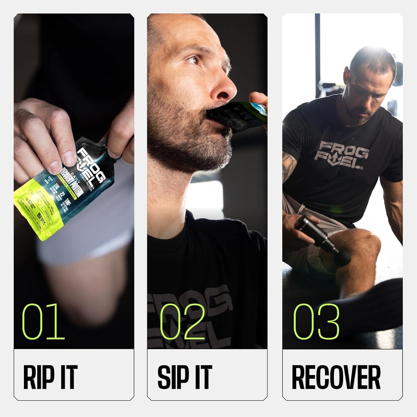 Frog Fuel Power Energized Protein Shot, 15g Protein Nano-Hydrolyzed Grass Fed Collagen, 120mg Caffeine, Fat & Sugar Free, 22 Amino Acids, 0 Carbs, Berry, 1 oz Packets, 24 Pack