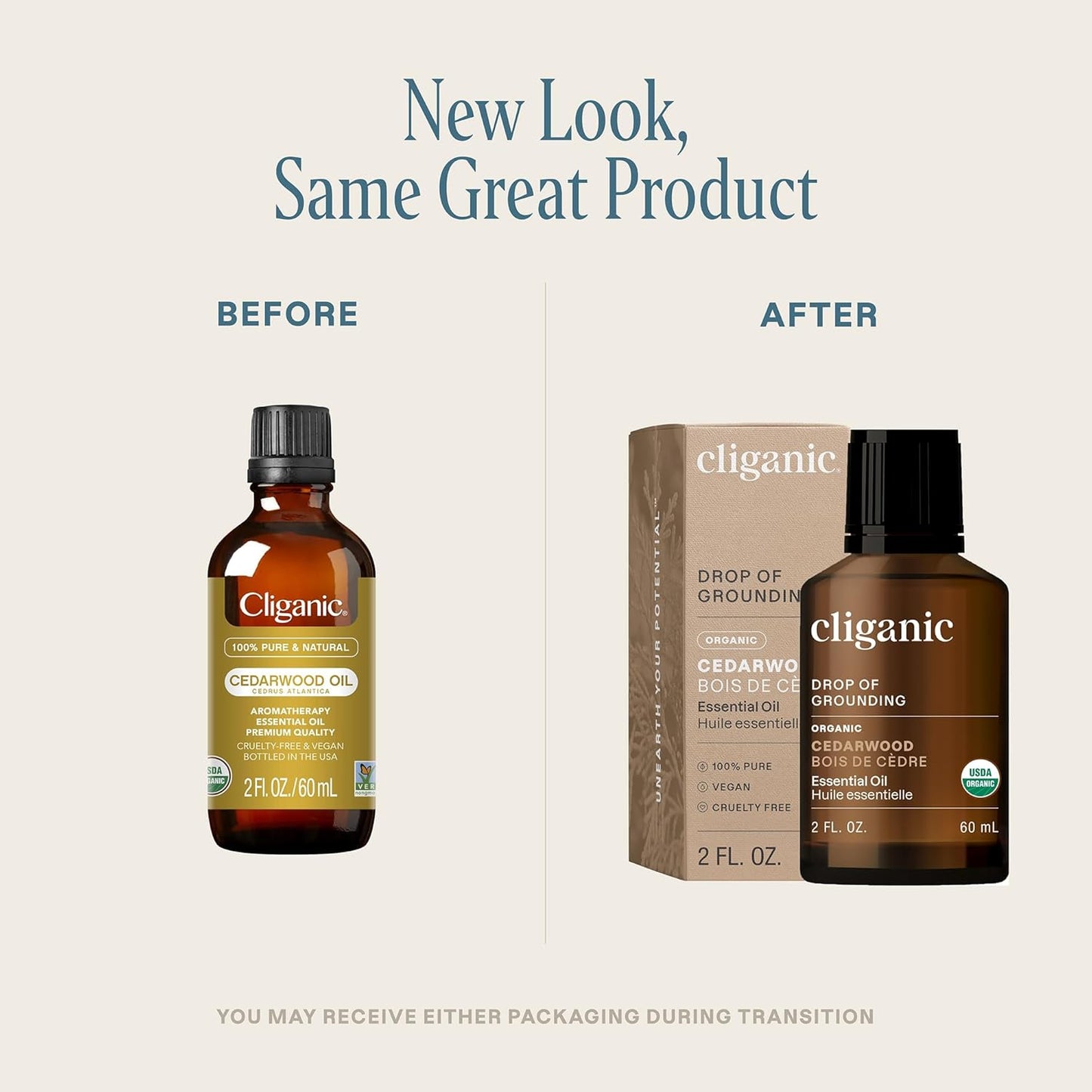 Cliganic Organic Cedarwood Essential Oil - 100% Pure Natural for Aromatherapy Diffuser | Non-GMO Verified (Packaging May Vary)