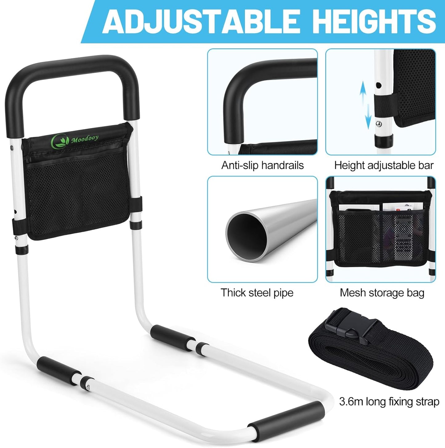 Bed Rails for Elderly Adults Safety,Bed Rail for Seniors,Bed Rails for Queen,Bed Safety Rail for Elderly Adult,Bed Safety Rail with Strap,Adjustable Bed Rail for Elderly,Couch Rail,Sofa Rail