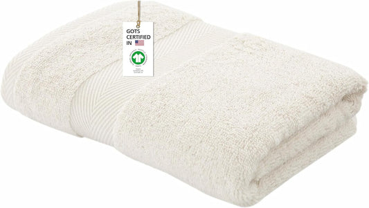 Delara 100% Organic Cotton Towels 650 GSM Plush Feather Touch Quick Dry Bath Towel, GOTS Certified, Oeko-Tex Green Certified, Organic Cotton Bath Towel, 30"X58"