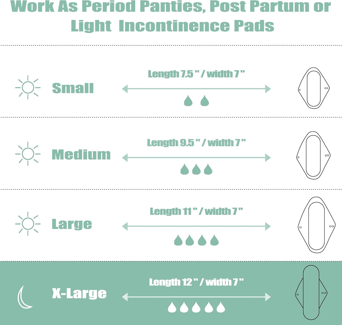 wegreeco Reusable Menstrual Pads - Reusable Sanitary Pads | Reusable Panty Liners | Soft Cloth Menstrual Pads - 6 Pack with 1 Cloth Mini Wet Bag (S, Rose)