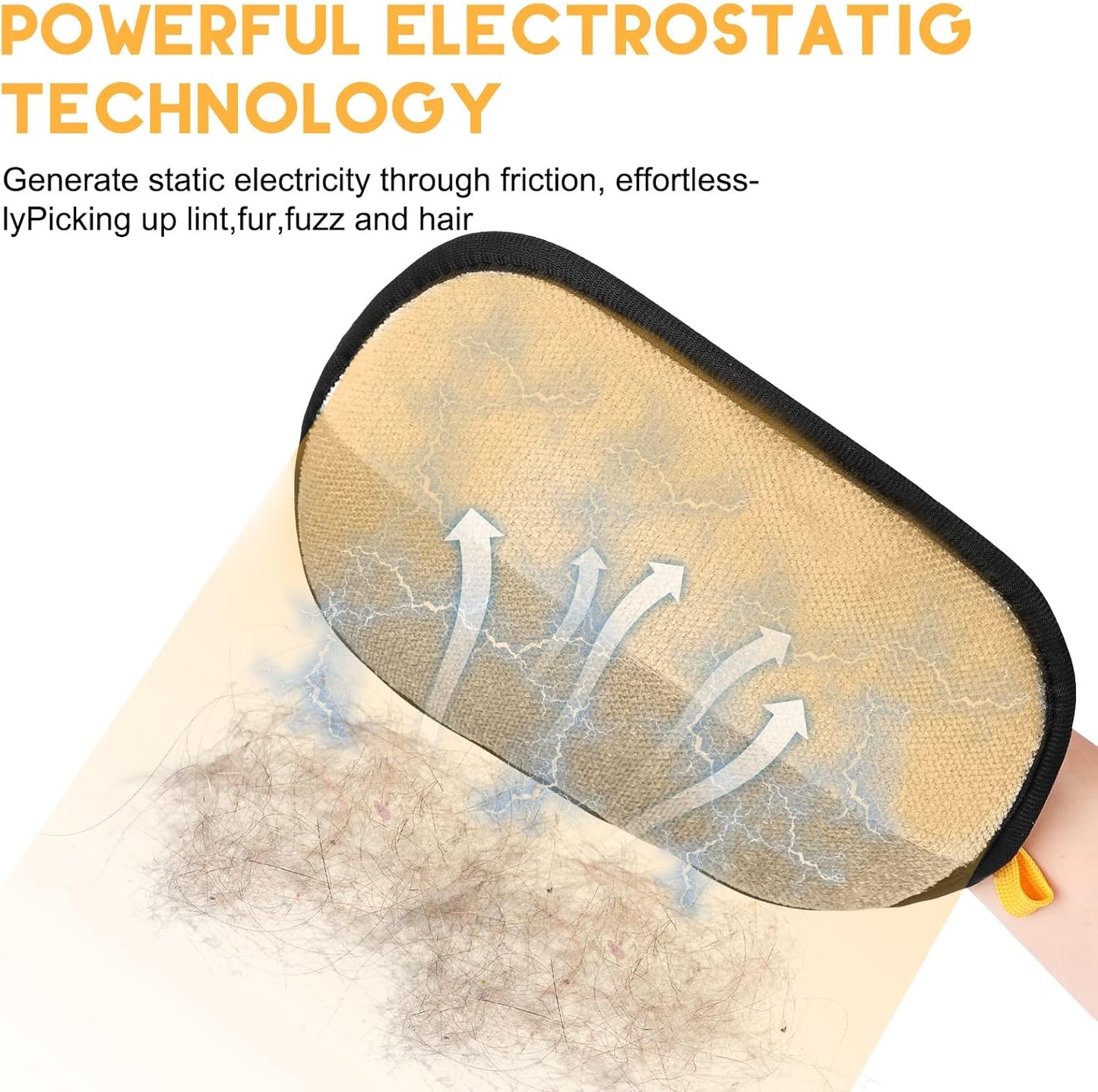 Pet Hair Remover, 2025 Upgrated Five-Finger Electrostatic Pet Hair Removal Gloves, Cat & Dog Hair Remover for Couch, Furniture,Clothing, Animal Fur Removal Tool, Cat Grooming Gloves-2PCS