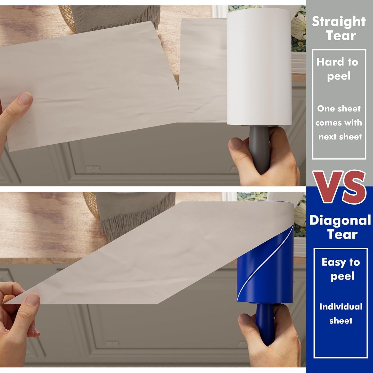 Lint Rollers for Pet Hair Extra Sticky, 400 Sheets (2 Rollers + 2 Refill) Mega Value Set, Portable Pet Lint Remover for Clothes, Furniture, Carpet, Dog & Cat Hair Removal