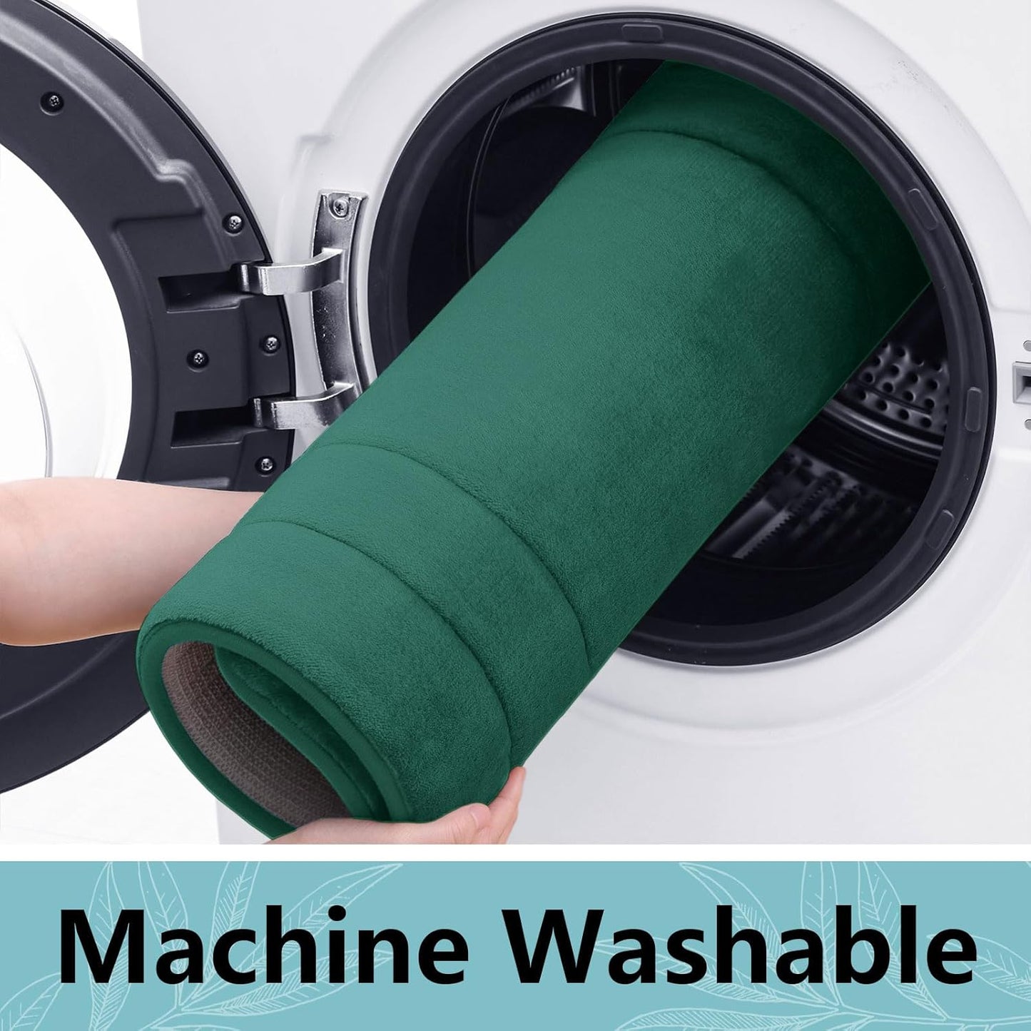 Arotive Memory Foam Bathroom Rug Mat 36x24, Ultra Soft and Absorbent Bath Mat, Machine Wash Dry, Comfortable Bath Rug Carpet for Bathroom Floor, Tub and Shower, Dark Green