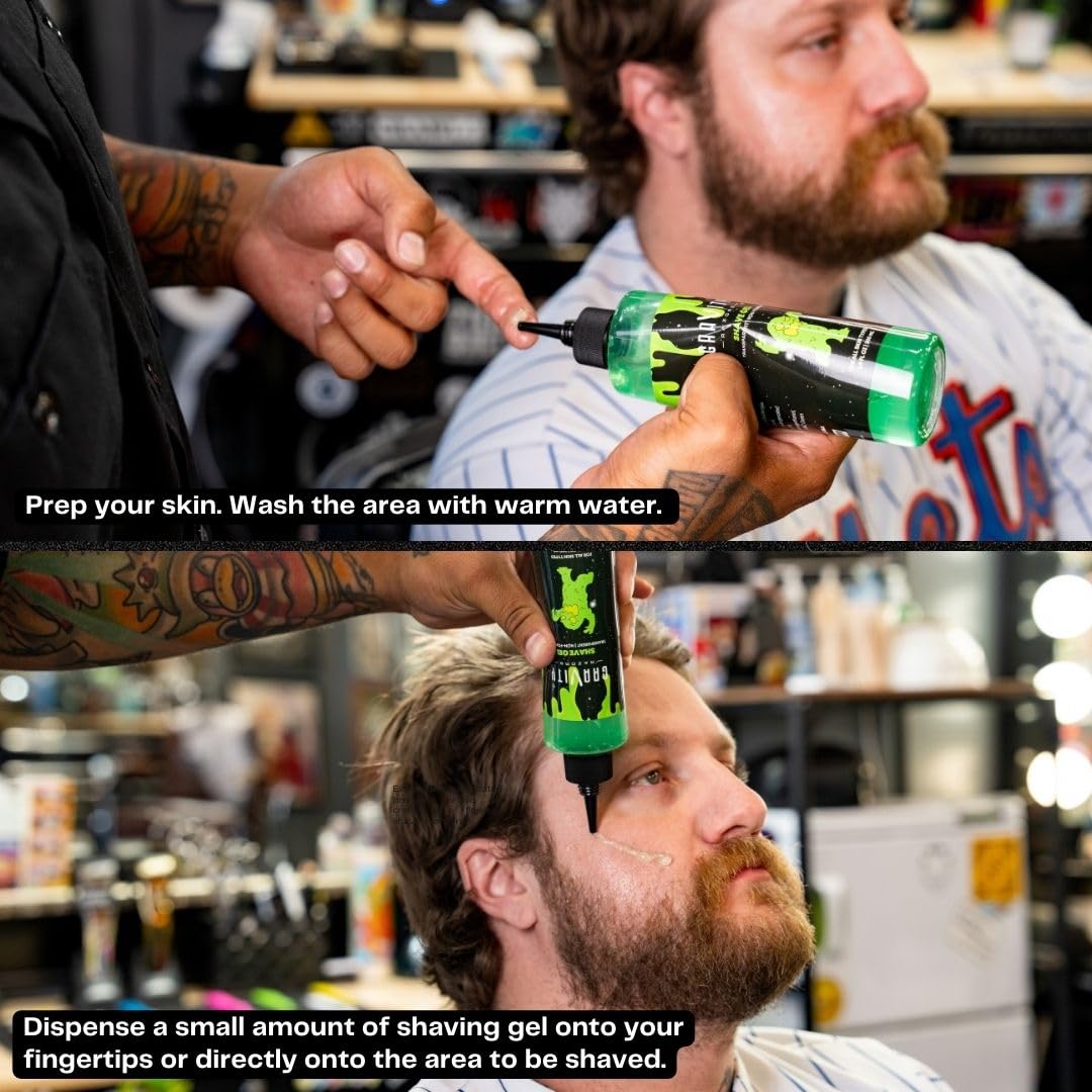 Non-Foaming Shave Gel for Men - Professional Barber-Grade Shaving Gel, Moisturizing & Skin Replenishing, Smooth Close Shave. 6.8 oz, Sandalwood scent (10-Pack)