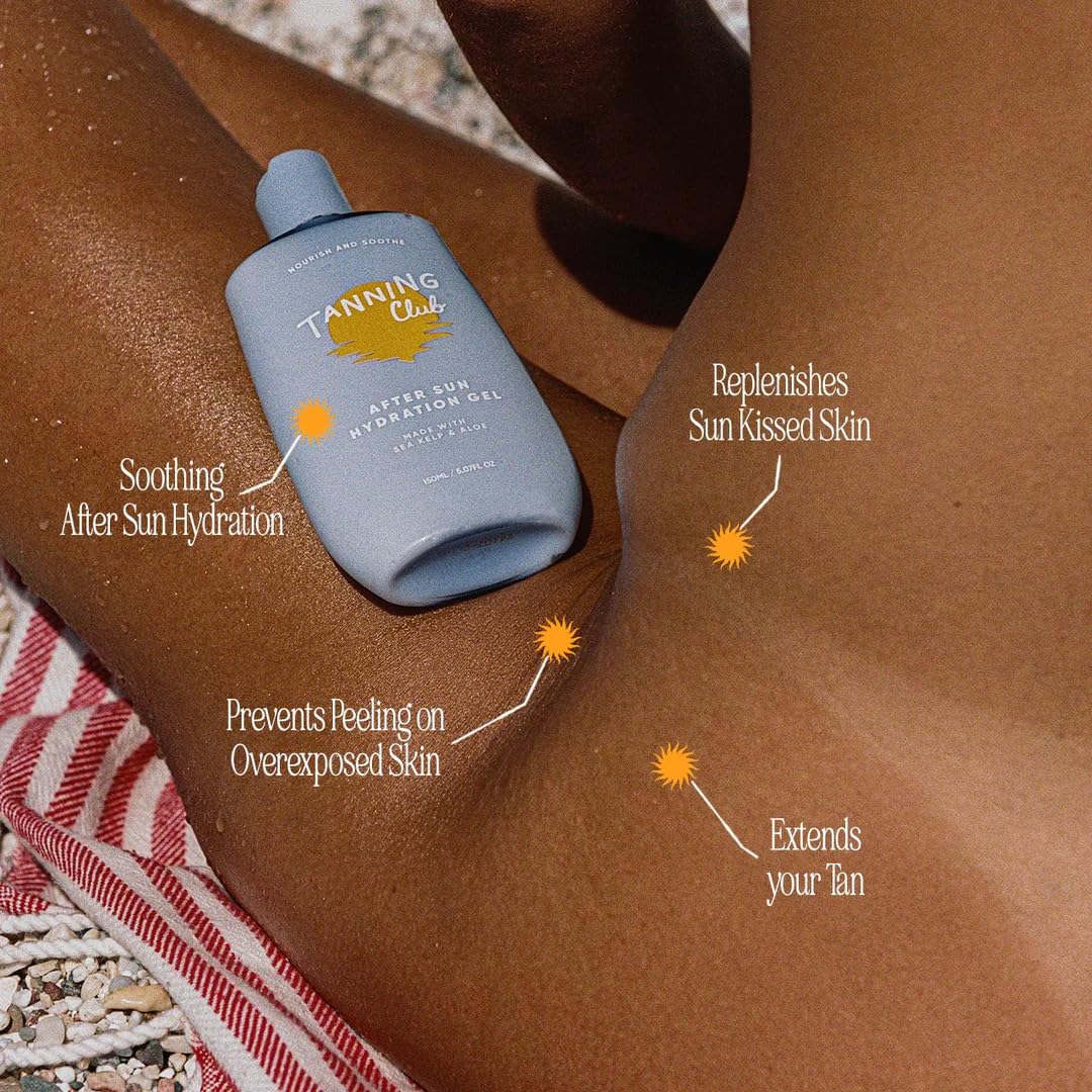 After Sun Gel - Aloe Vera and Sea Kelp Formula for Sunburn Relief and Hydration - Tan Extender - 150 m