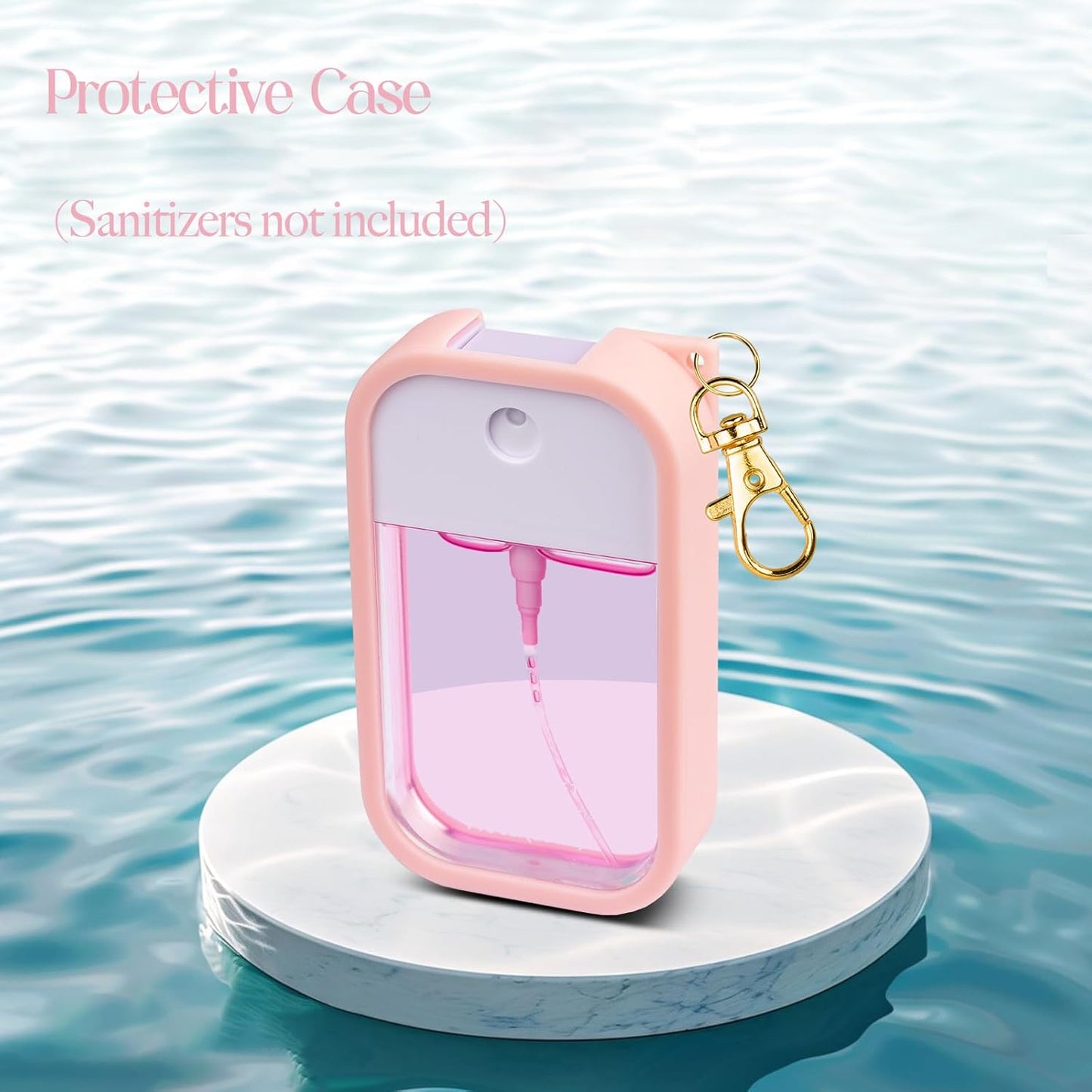 VANEST Silicone Case Compatible with Touchland Hand Sanitizer Spray, Protective Case with Keychain for Spray 1 fl oz