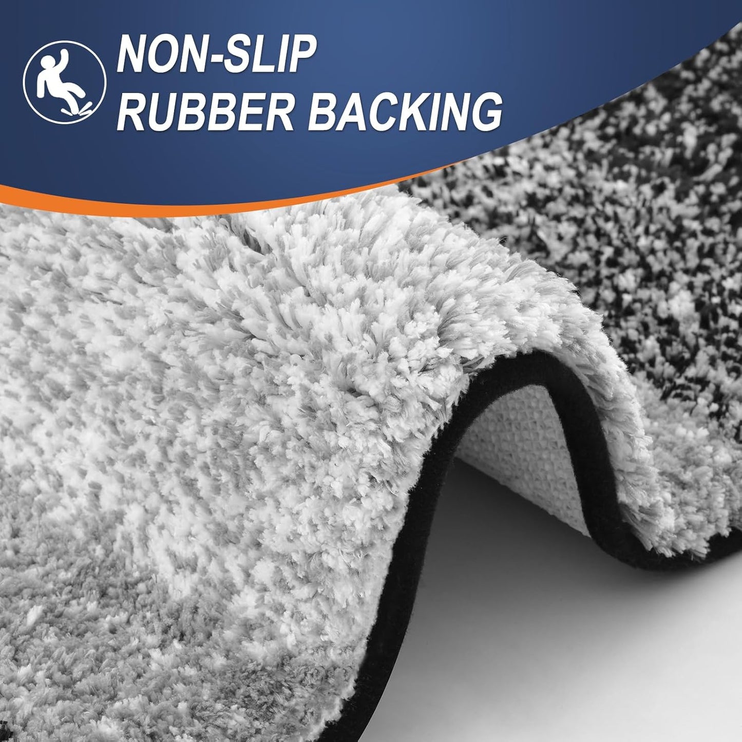 OLANLY Bathroom Runner Rugs 54x24, Extra Soft Absorbent Microfiber Bath Rugs, Rubber Backing, Quick Dry, Machine Washable Bath Mats for Bathroom Floor, Tub and Shower, Home Decor Accessories, Black